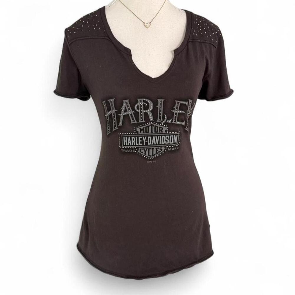 Harley Davidson Y2K Mcbling BabyTee Short Sleeve moto cross biker girl top small